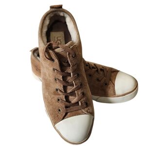 UGG‎ Evera 1888 Chestnut Brown Suede Women's Sneakers Sheepskin Fur Size 7